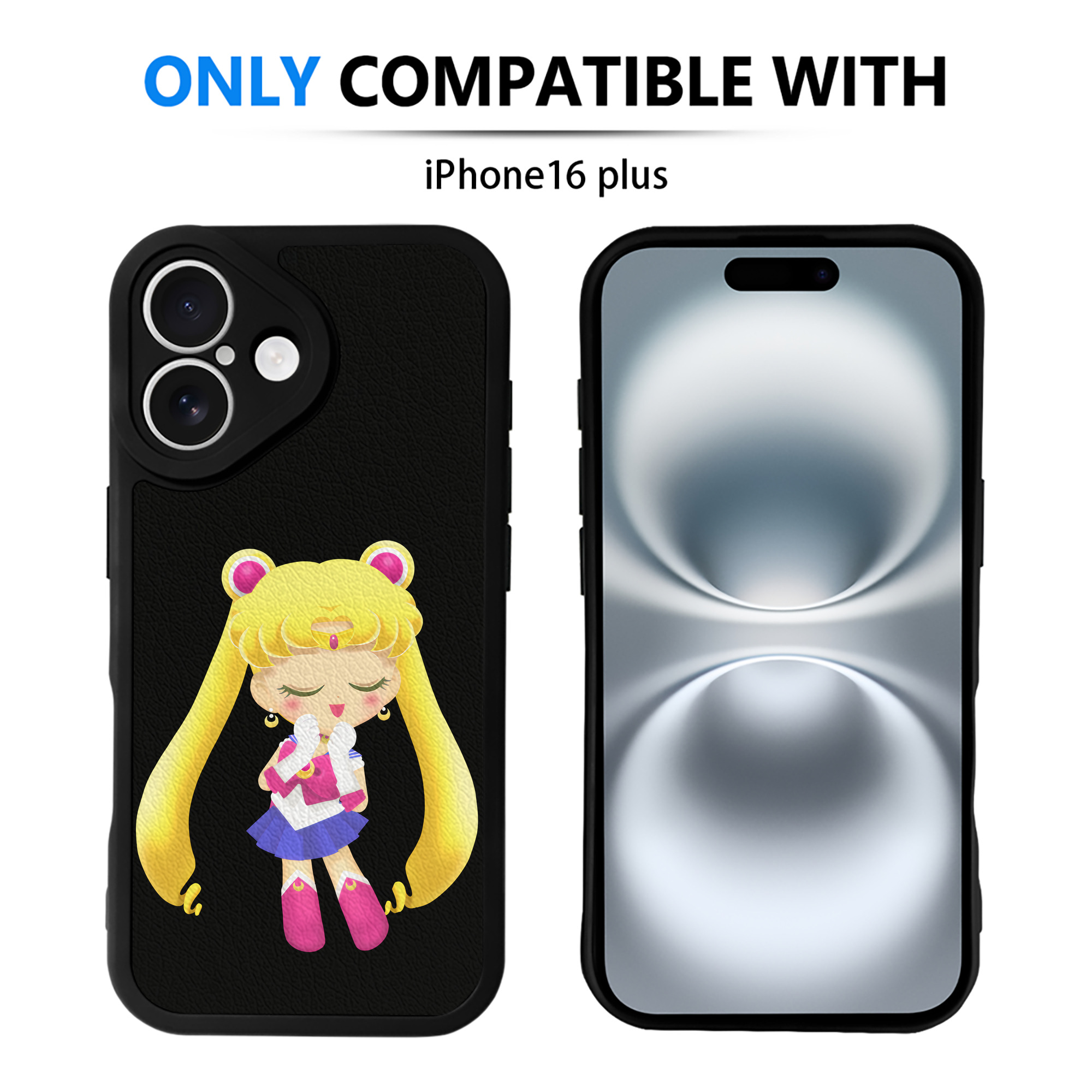 （画像用） 美少女戦士セーラームーン 月野 うさぎ つきの うさぎ Sailor Moon Tsukino Usagi 【iPhone 16シリーズ対応】シリコンスマホケース（レザー調） 材質：シリコン